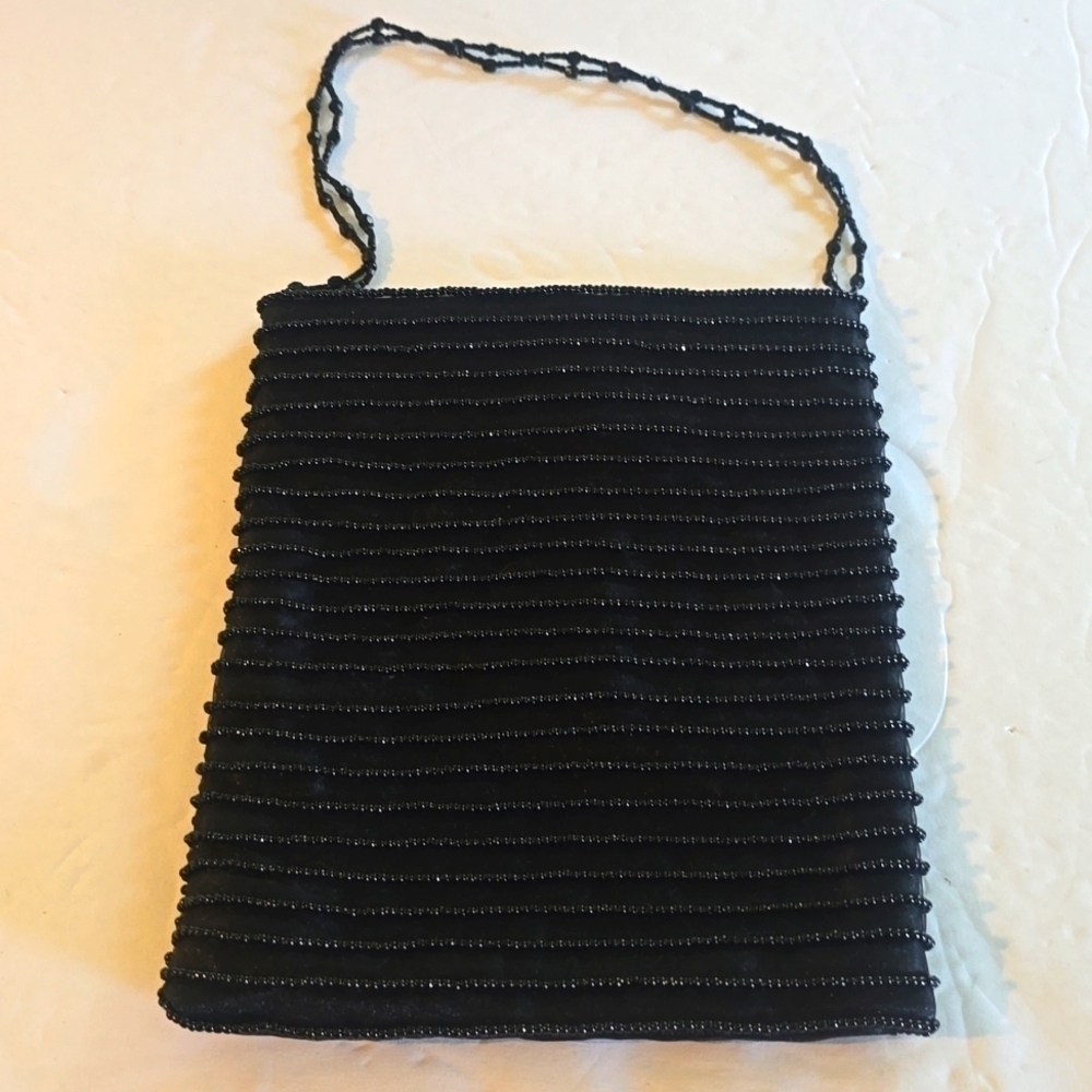 Gap| Womens Black Mini Bag Sparkle Beaded Dressy Neutral Minimalist Purse